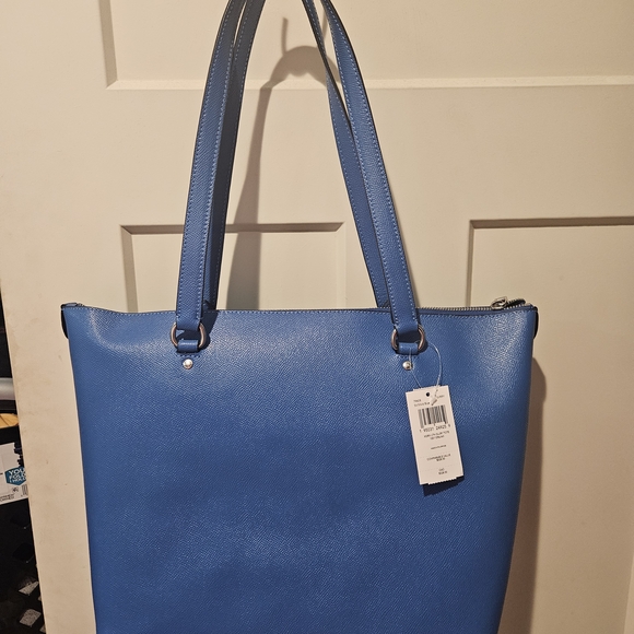 Coach Blue Leather Tote Bag - Picture 2 of 8